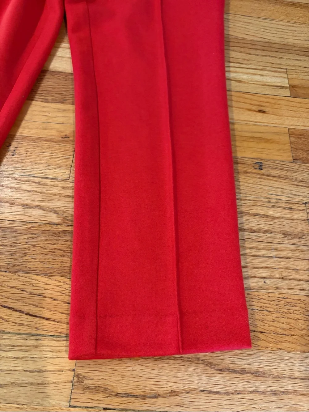 J. Crew red wool blend elastic waist pants trousers 8
